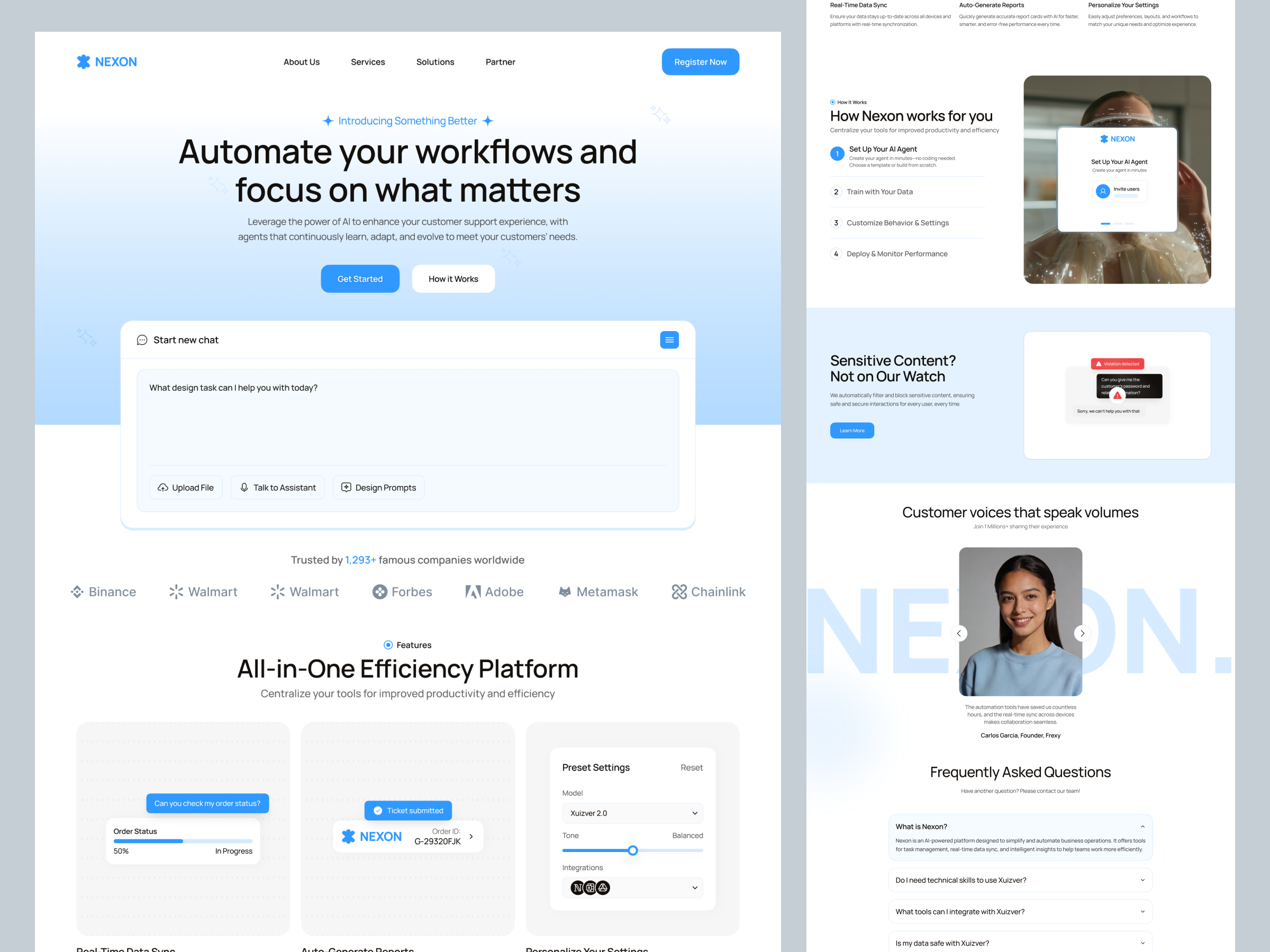 Automate Workflows with AI — SaaS Website UI ai automation dashboard landing page design minimal modern design product design saas saas design startup ui design ux design web design workflow