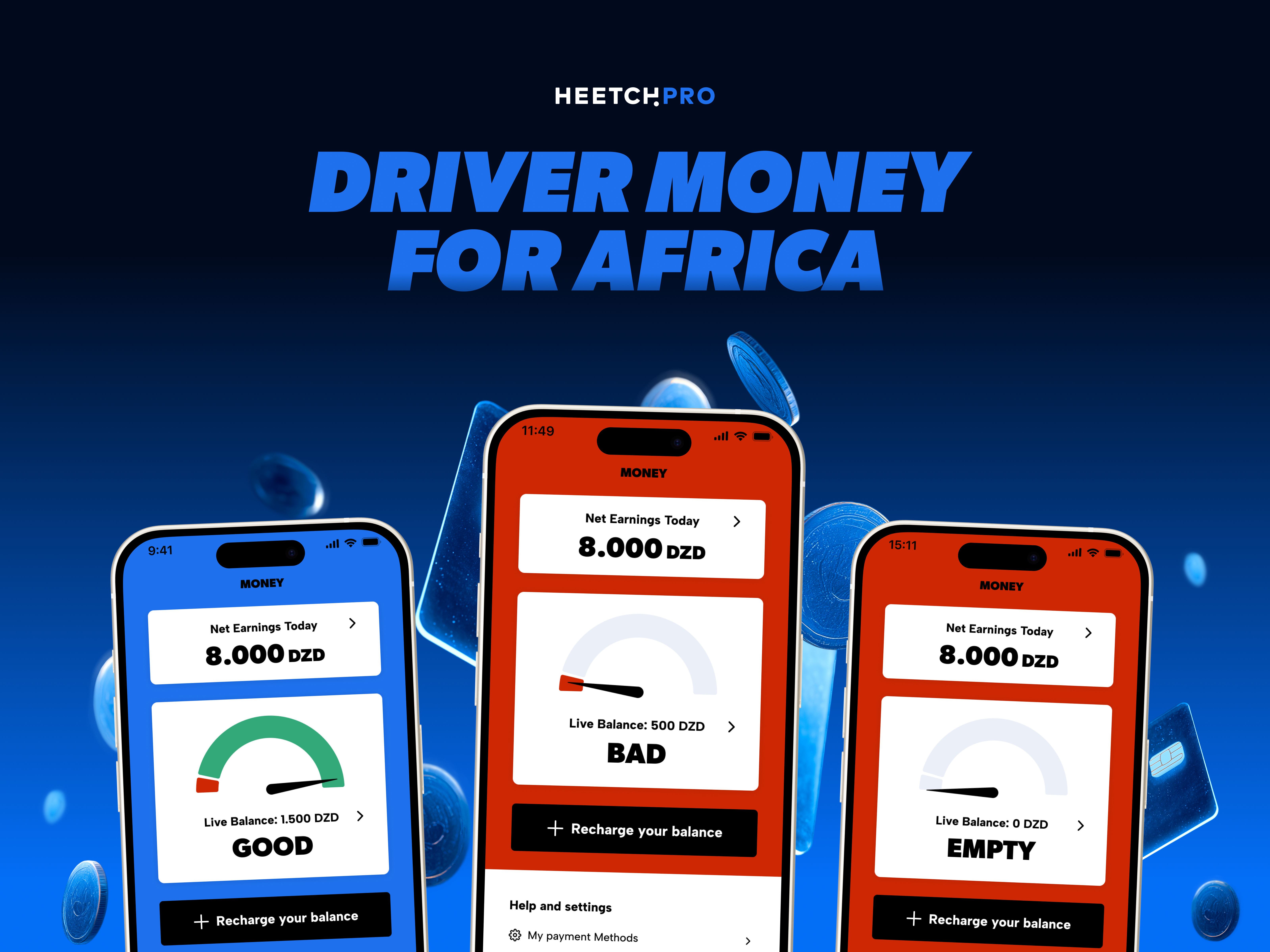 HeetchPro | Driver Money for Africa accessibility africa animation bolt driver earnings google maps heetch heetchpro mobile money product design uber ui ux vtc yango
