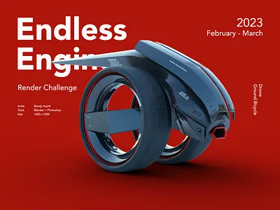 Endless Engines 2023 3d art blender car futuristic scifi vehicle wheels