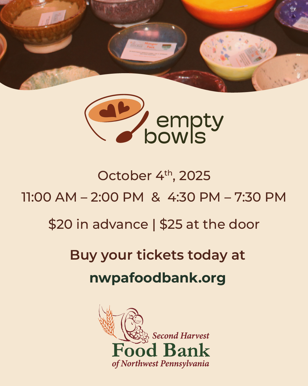Empty Bowls branding social media