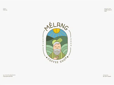 Mélang — Coffee Shop Logo Design branding character design coffee coffee shop graphic design identity design illustration logo design mascot vintage