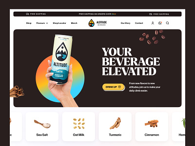 Beverage Landing Page beverage can cbd coffee cold drink drink ecommerce hemp homepage ingredients landing page landingpage organic tea web web design web site webdesign website website design