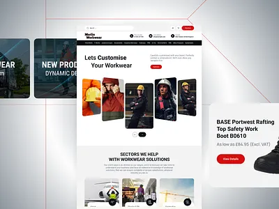 Custom Workwear Website Design for Merlin Workwear branding figma graphic design inspiration landing page mockup modern ui ux uniform ux experience web design web page website workwear