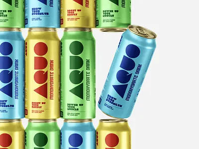 Aqua Drink Packaging 3d render aquo beverage packaging bold typography brand identity branding cans energy drink graphic design identity design label design minimalist modern branding monohydrate packaging design product design product mockup sports drink typography visual identity