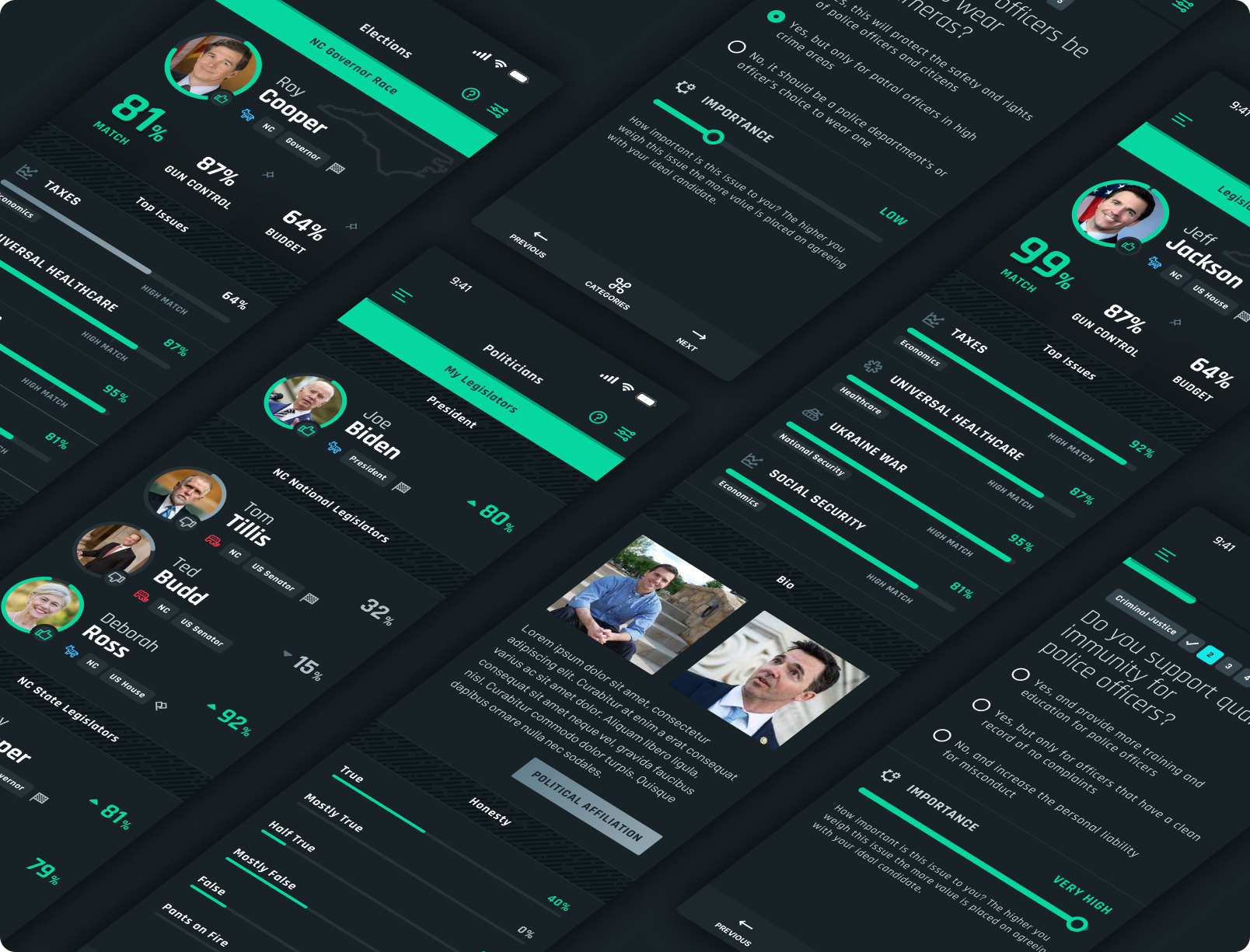Example of Pick Your Politician App