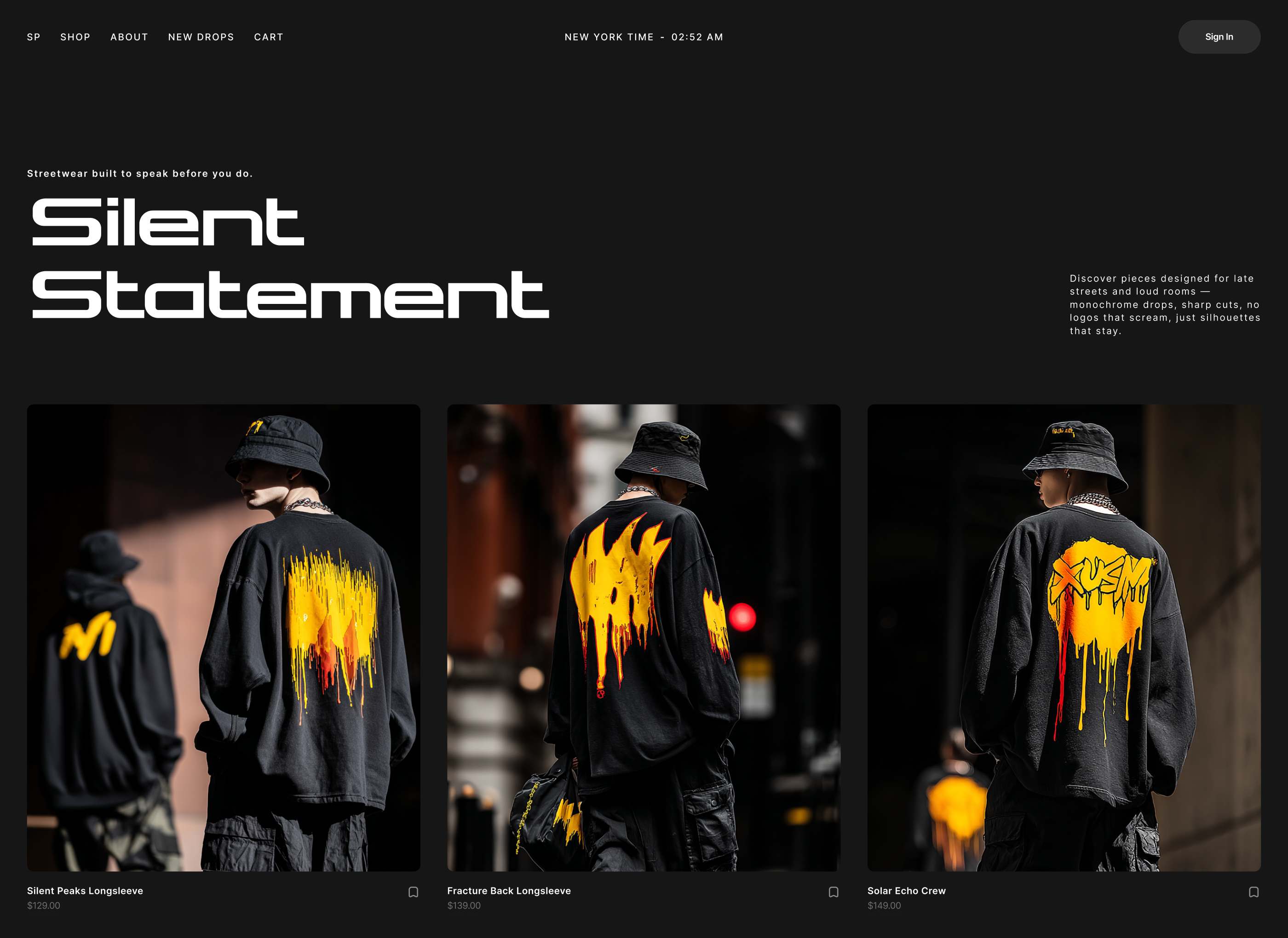 NIGHT SHADE – Monochrome Streetwear Landing
