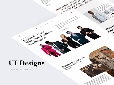 Suit landing page design design fashion landing page ui