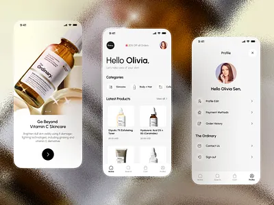 Skincare App Design appdesign cleanapp productapp skincare skincareappdesign skincareproduct ui uidesign