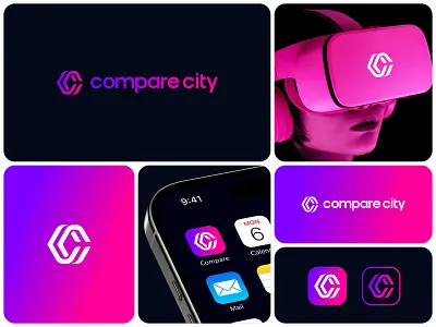 Compare City - Lettermark C Modern Logo app icon brand identity branding company identity corporate corporate identity design favicon graphic design icon lettermark logo logo design logo designer minimalist logo modern logo professional typography visual identity wordmark