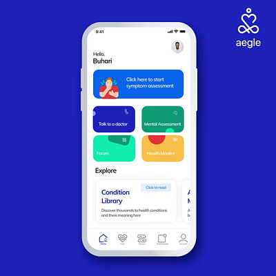 Aegle app walkthrough animation motion graphics ui