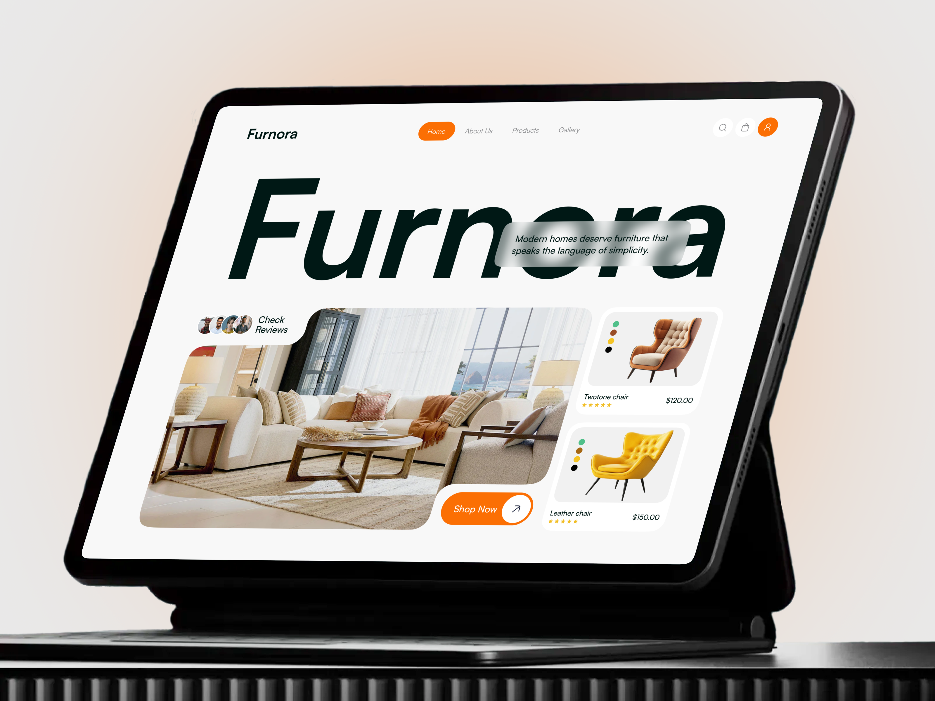 Modern Furniture Landing Page UI 3dweb app design dribbble ecommerce figma furniture furniture website herosection home decor landing page minimalui online furnitue shop online store popular product design uidesign uiux uxdesign web design