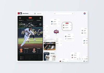 MiLB Game Canvas app baseball design ecommerce product design sports streaming ui ux video