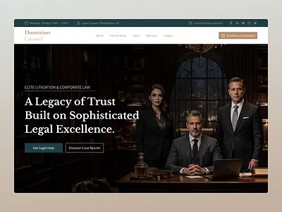 Law Firm Website Design — Clean & Professional Legal Experience attorney attorney website business website clean design corporate landing page law firm law firm website law website lawyer lawyer website legal legal services minimal modern design professional ui design ux design web design website design
