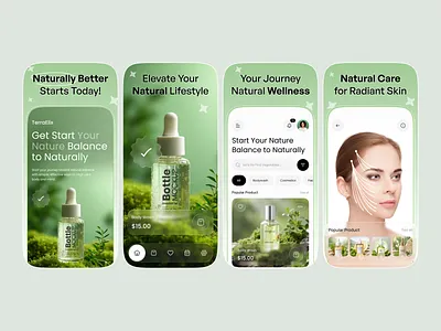 Premium App Store Screenshots | Skincare Mobile App androiddesign app appdesign appmarketing appstore availableforwork beauty app design cosmetics app iosdesign mobile app mobiledesign mobileui playstore screenshots skin health skincare app uidesign uiux