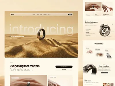 A Ring That Thinks — Minimal Smart Ring Landing Page design landingpage ui ux