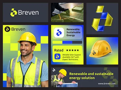 Breven - Renewable Energy Service Branding b logo brand identity eco friendly energy energy saving futuristic design geometric logo design icon innovative brand letter b logo logo design minimalist logo rbanding renewable servicing sustainability sustainable symbol