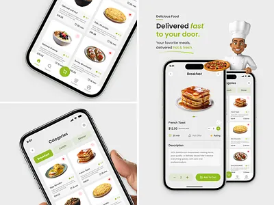 Food Delivery Mobile App UI Design | Clean & Modern UX app design clean ui ecommerce app figma design food app food delivery minimal ui mobile app design modern design product design startup app ui ux user experience user interface