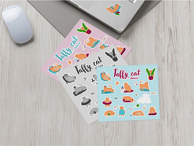 Taffy cat stickers design graphic design illustration