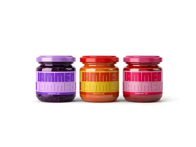 Jammed Branding & Packaging 3d render bold typography branding colorful condiment packaging food branding graphic design identity design jam packaging jammed label design logotype minimalist modern branding packaging design preserves product mockup typography vibrant visual identity