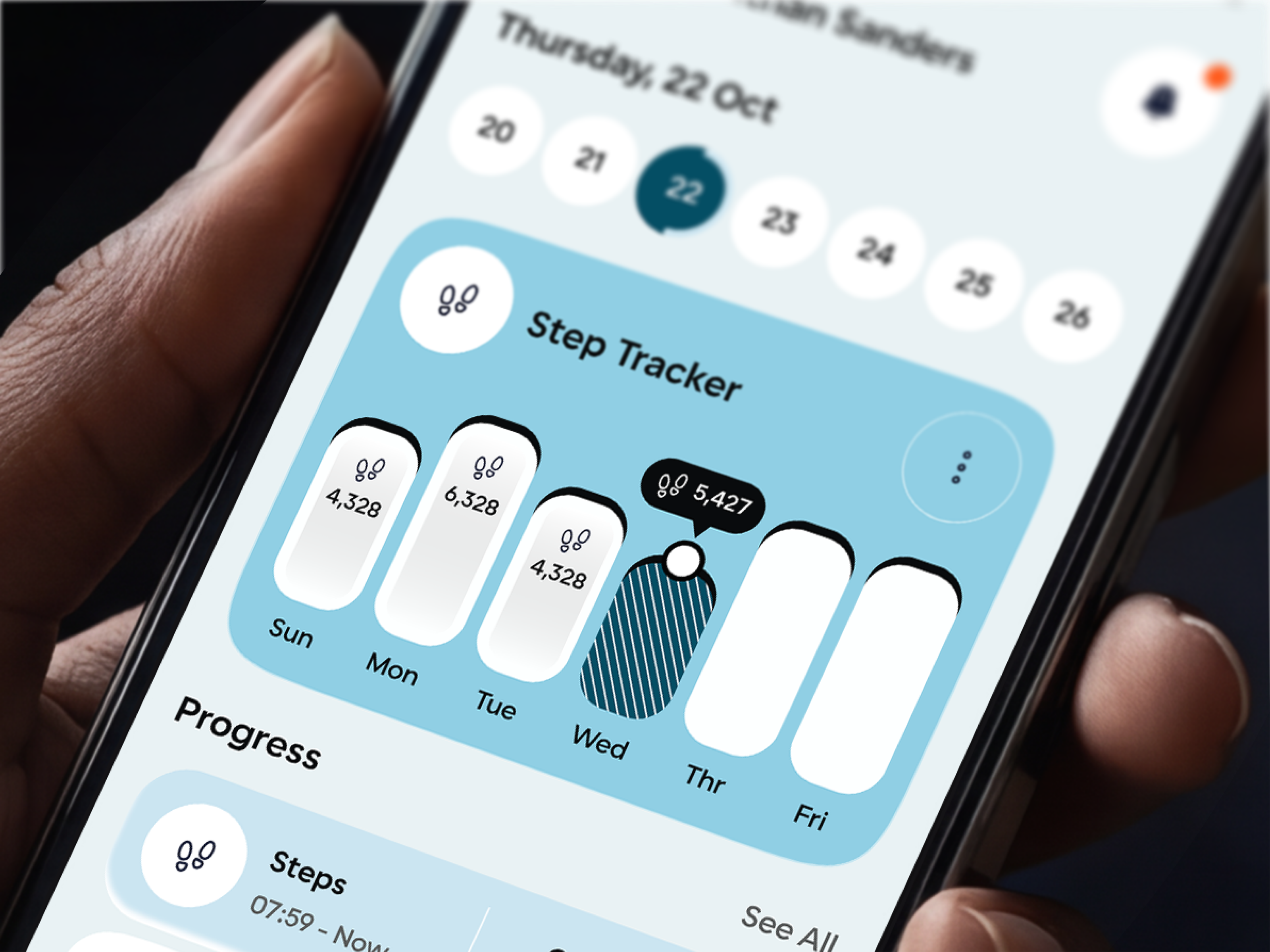 Step Counter Dashboard & Health Analytics App Redesign activity tracker app redesign app app redesign design figma design fitness app redesign fitness tracker app health app redesign health tracking redesign step tracker ui web