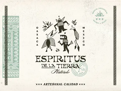Espiritus de la Tierra - Mezcal agave brand identity branding folk logo graphic design hand drawn illustration logo logo design mayan mezcal rustic logo spiritual logo tribal