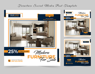 Furniture Social Media Banner Design editable