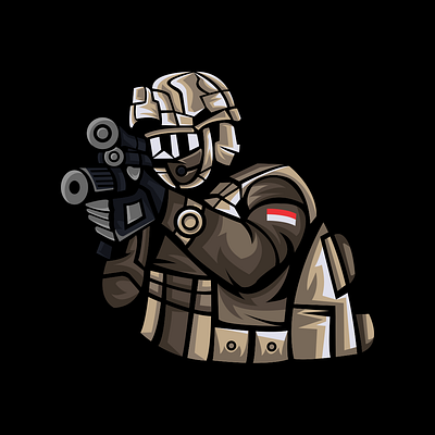 Sniper Mascot Logo app behance branding design dribbble esport gaming graphic design icon illustration instagram logo typography ui vector