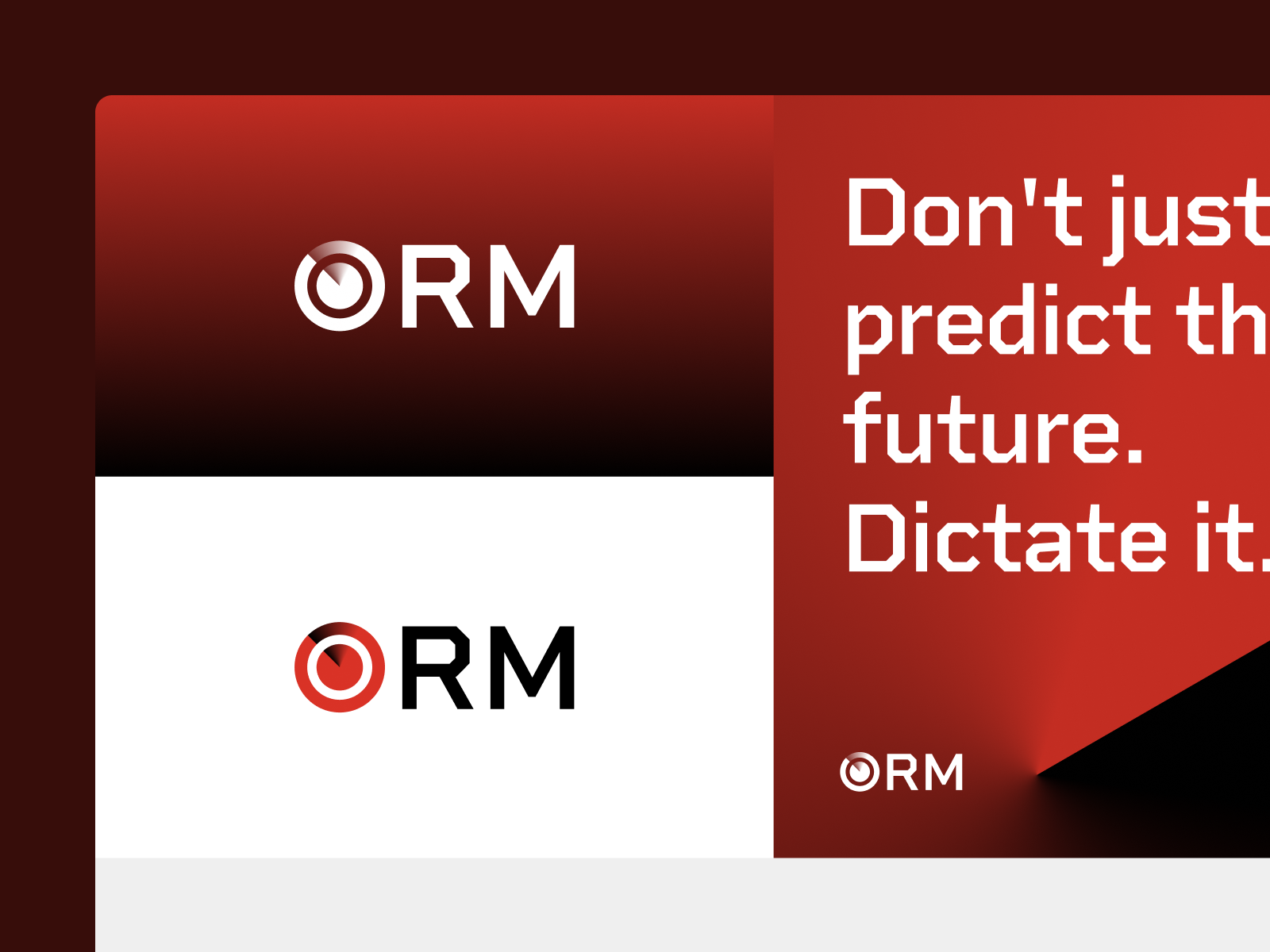 ORM — Brand Direction Exploration art direction b2b brand identity brand strategy brand system brandscape design direction editorial exploration fintech logo design saas typography web design
