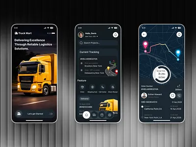Shipping & Delivery Management Mobile App appui clean design courier dashboard delivery delivery app delivery service logistics logistics app mobile app mobile app design modern design shipment shipment tracking shipping tracking tracking app uidesigner