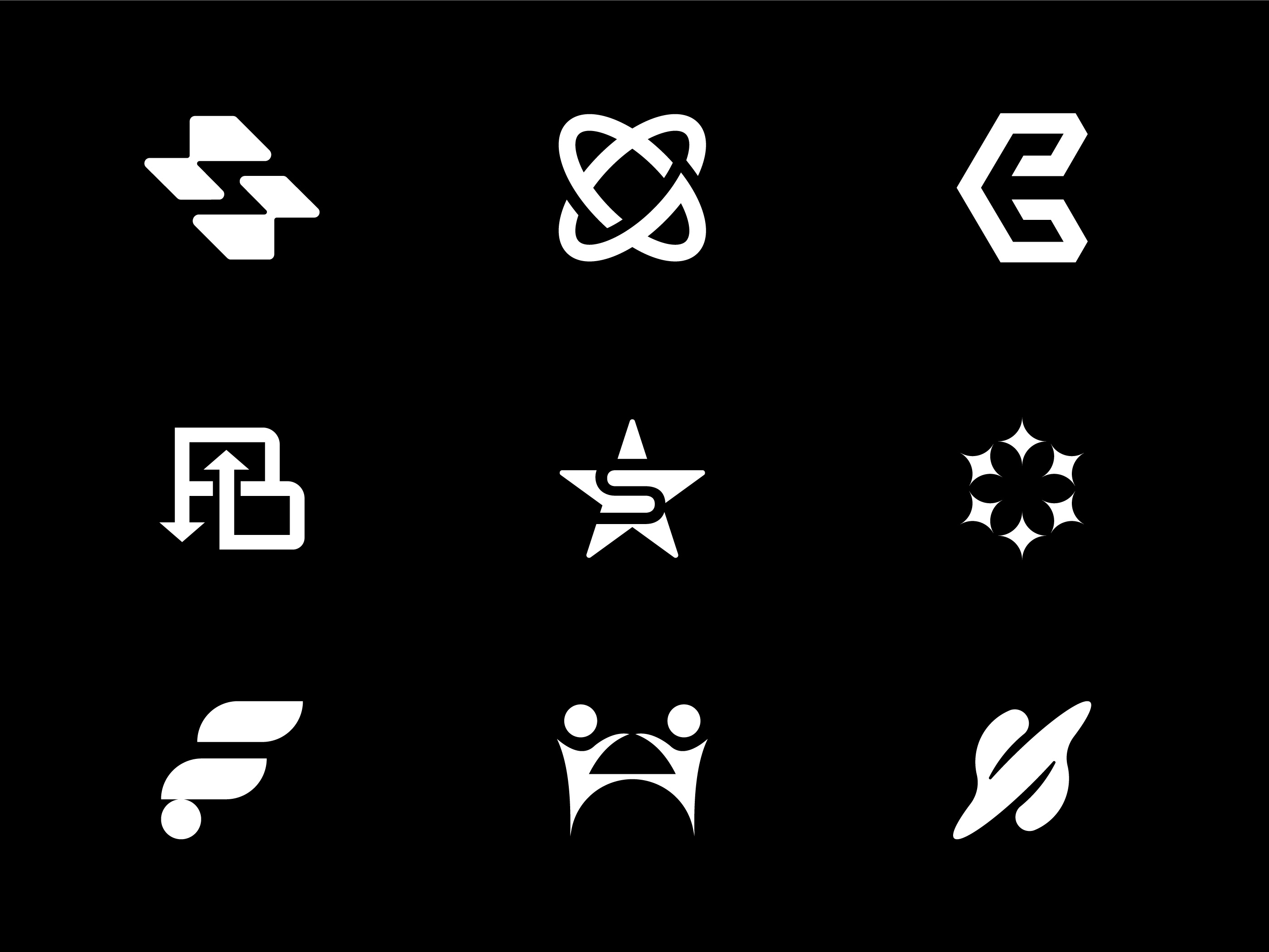 Creative Black and White logo collections arrow logo branding connection logo design export logo fitness logo graphic design icon illustration import logo logo logotype modern logo planet logo planets logo spark logo sports logo star logo ui world logo