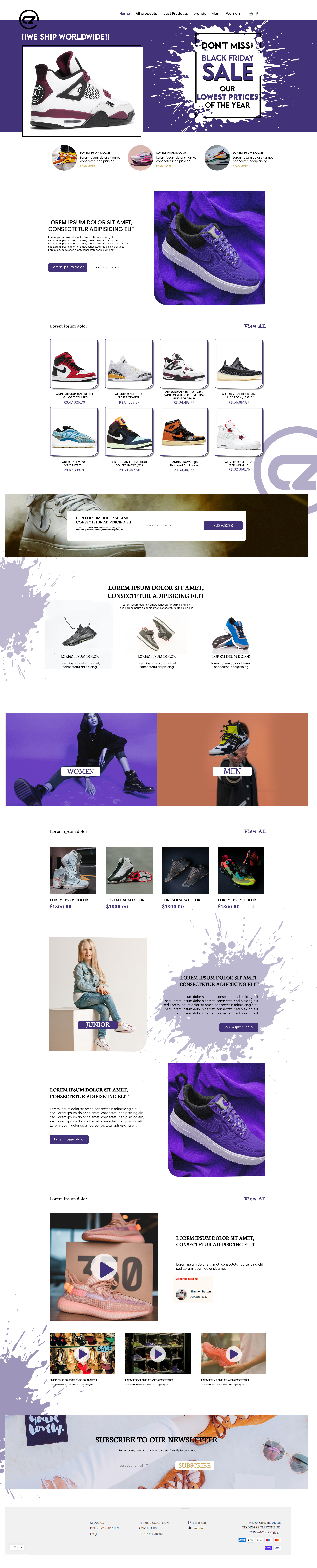 Shoes website 3d branding graphic design logo motion graphics shoes website ui website website designer