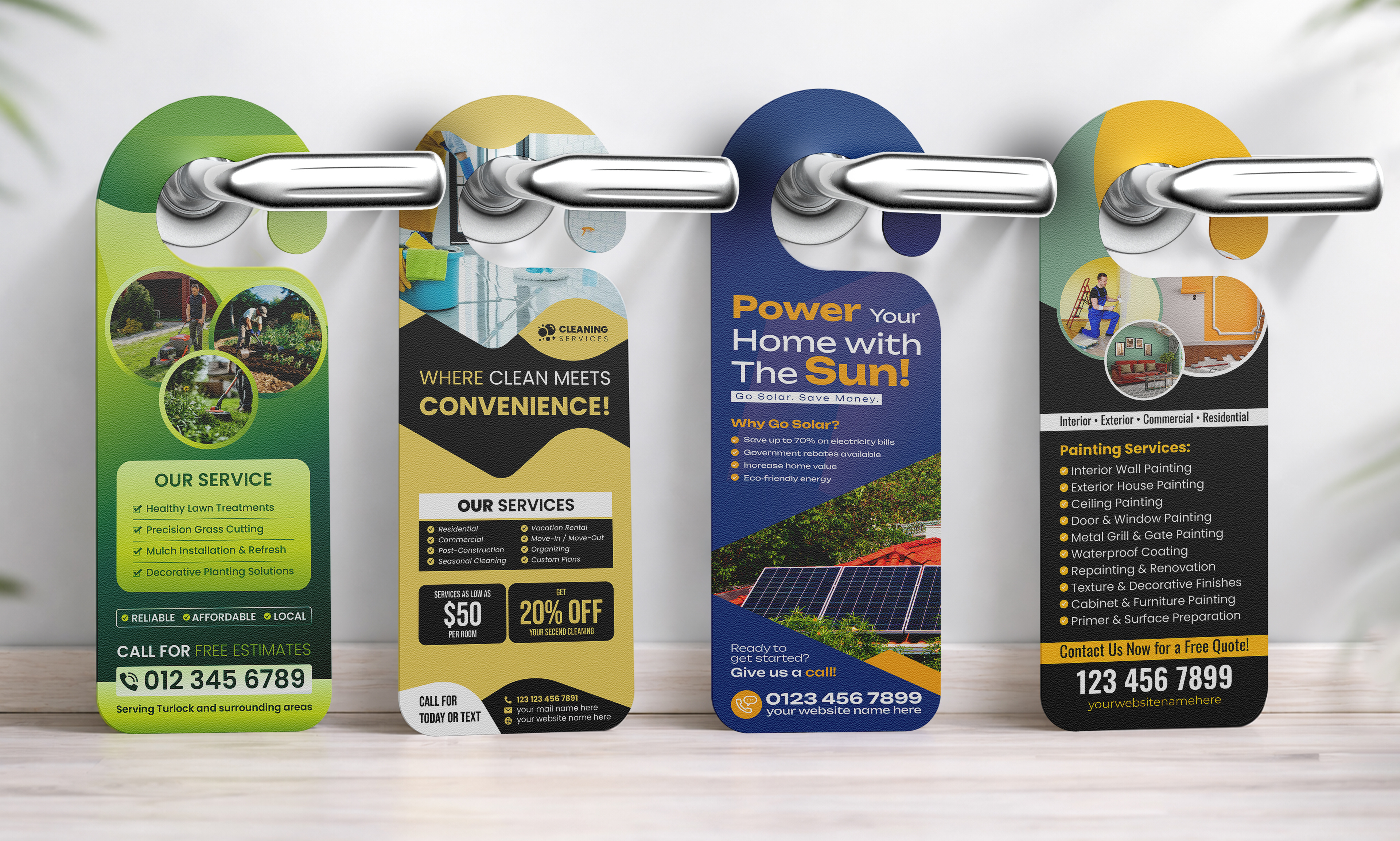 Example of Door Hanger, Flyer & Postcard Design