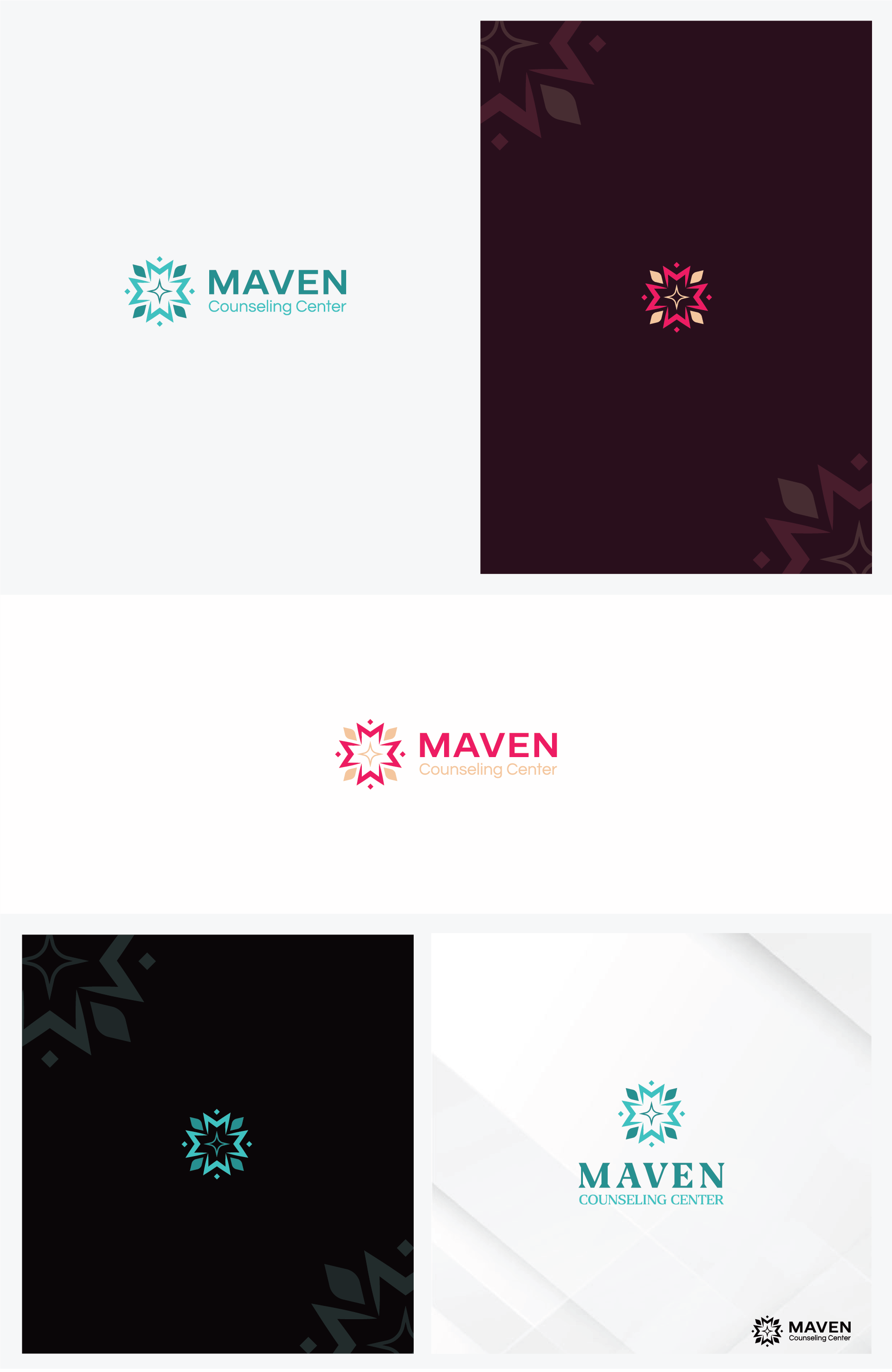Maven Counseling Logo and Brand Identity | Brand Design Project brand brand designer brand identity brand identity design brand identity designer brand style guide design branding branding kits creative logo design flower flower logo letter m logo logo logo design logo designer logo identity logos m logo minimalist logo design modern logo design