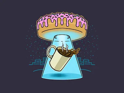 Coffee Abduction by Alien Donut design graphic design illustration