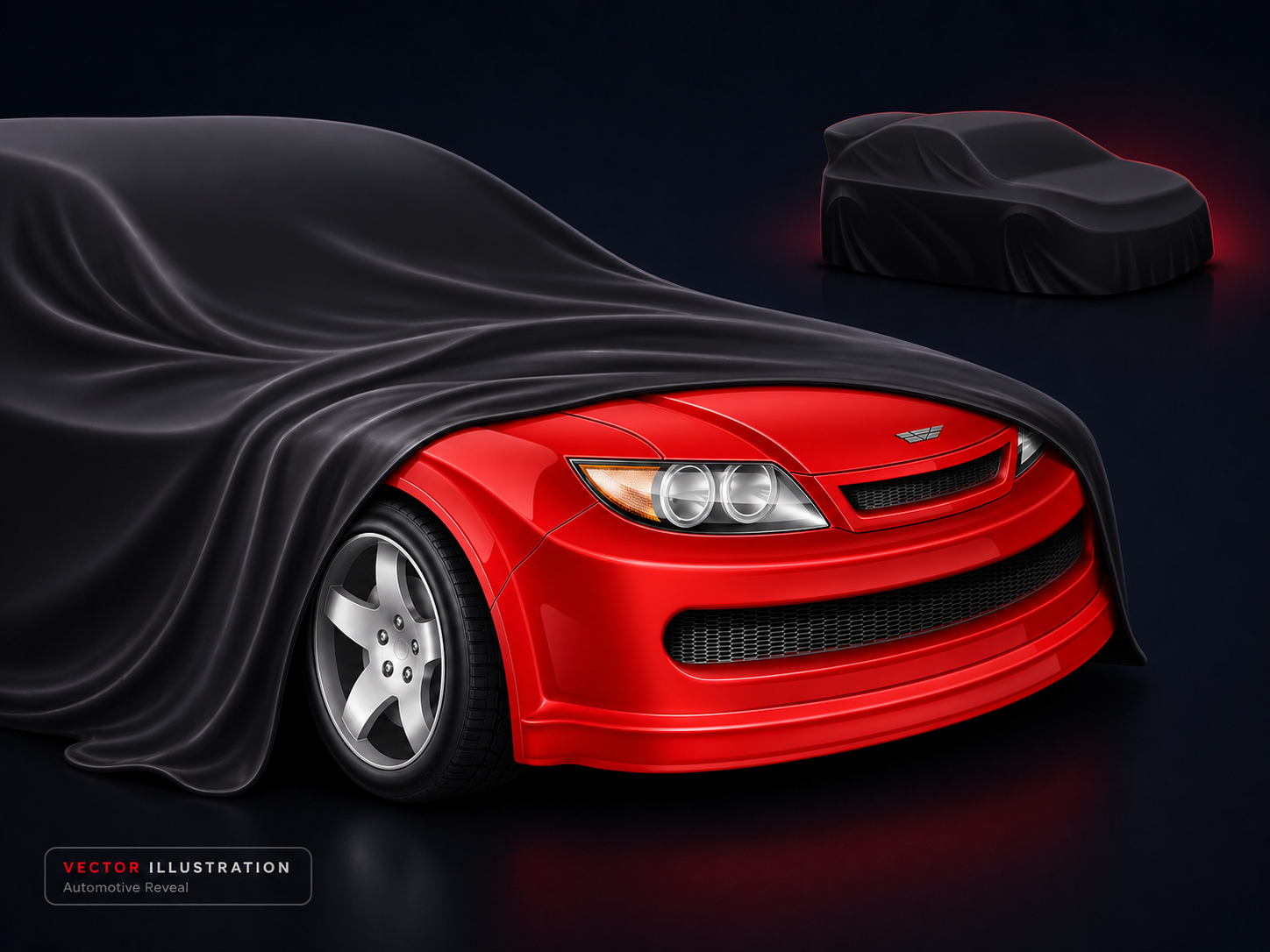 Vector Automotive Illustration — Case Study & Reveal System automotive branding campaign car car reveal case study commercial concept editable hero visual landing page product visualization scalable showcase sports car transportation vector vehicle wheel set wireframe