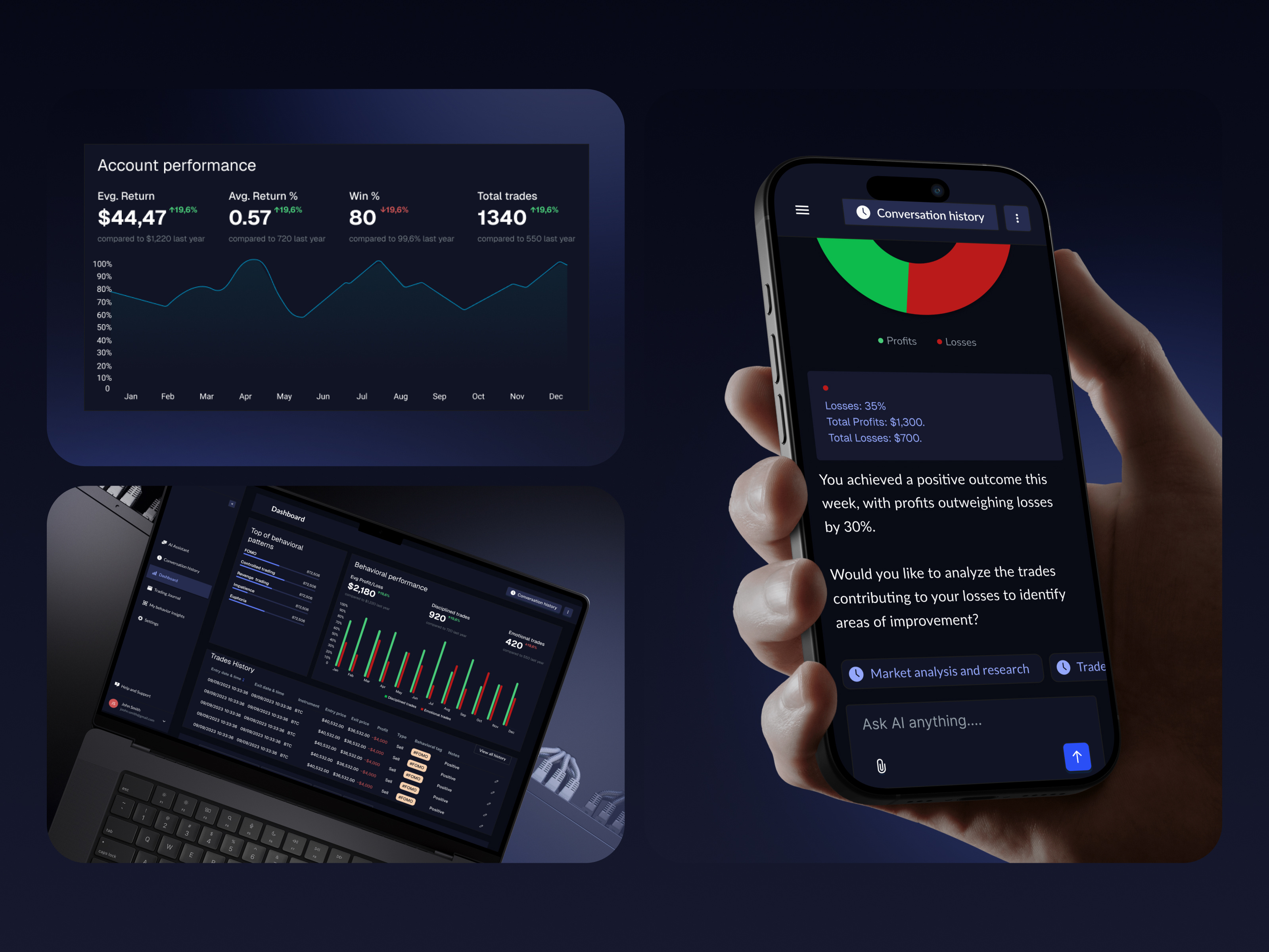 AI Trading Journal — Mobile & Desktop Experience