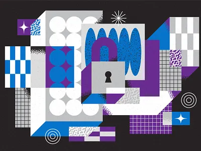 Dell: Cybersecurity abstract ai animation blue branding computer cybersecurity design geometric illustration lock minimal security technology texture vector