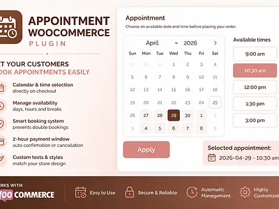 Appointmet WooCommerce Plugin booking woocommerce appointment