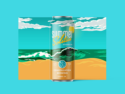 Constellation Brewing - Summer Solstice adobe beach beer branding design graphic design illustration sun surf vector waves