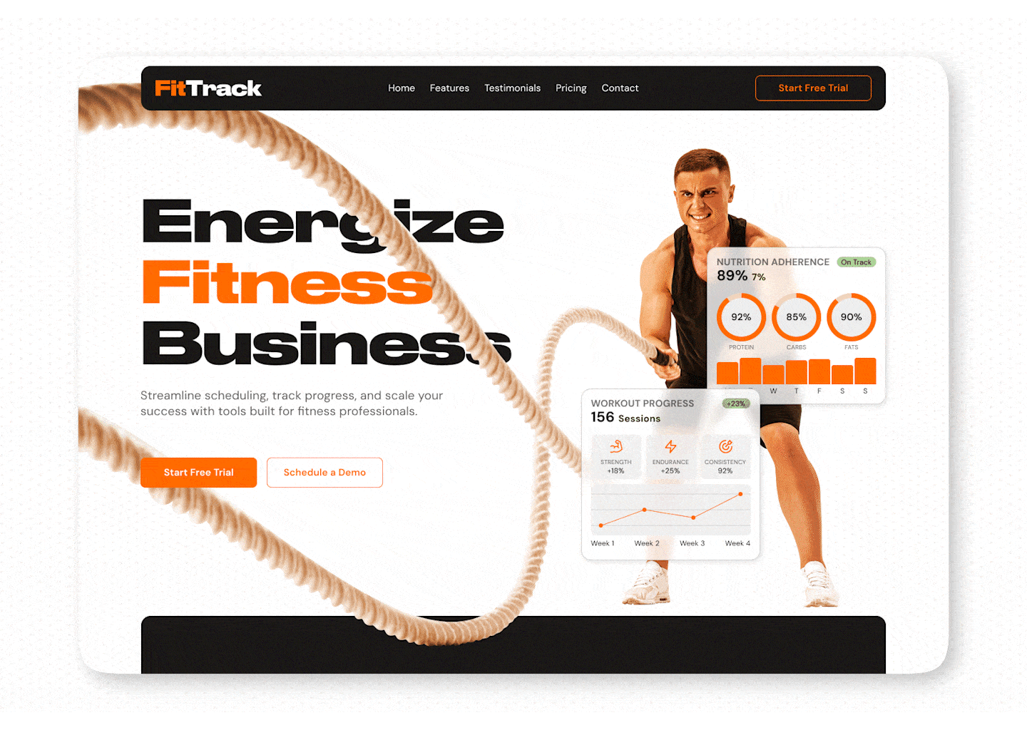 Web Design | Landing Page | Fitness Management by Vanja Veres on Dribbble