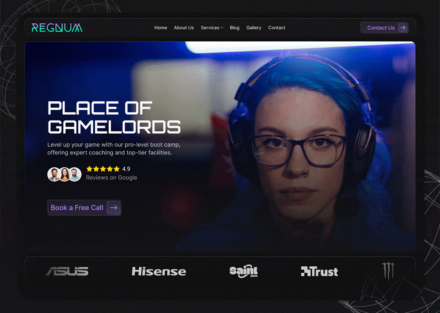 Web Design | Landing Page | Gaming Café by Vanja Veres on Dribbble