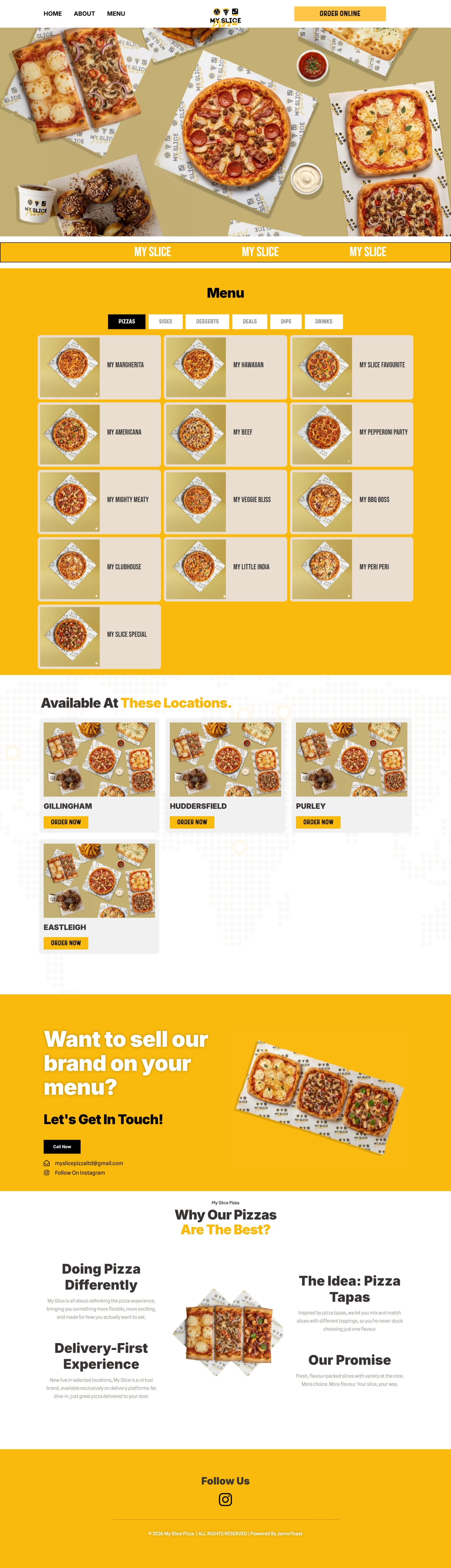 My Slice Pizza food pizza restaurant webdesign website wordpress