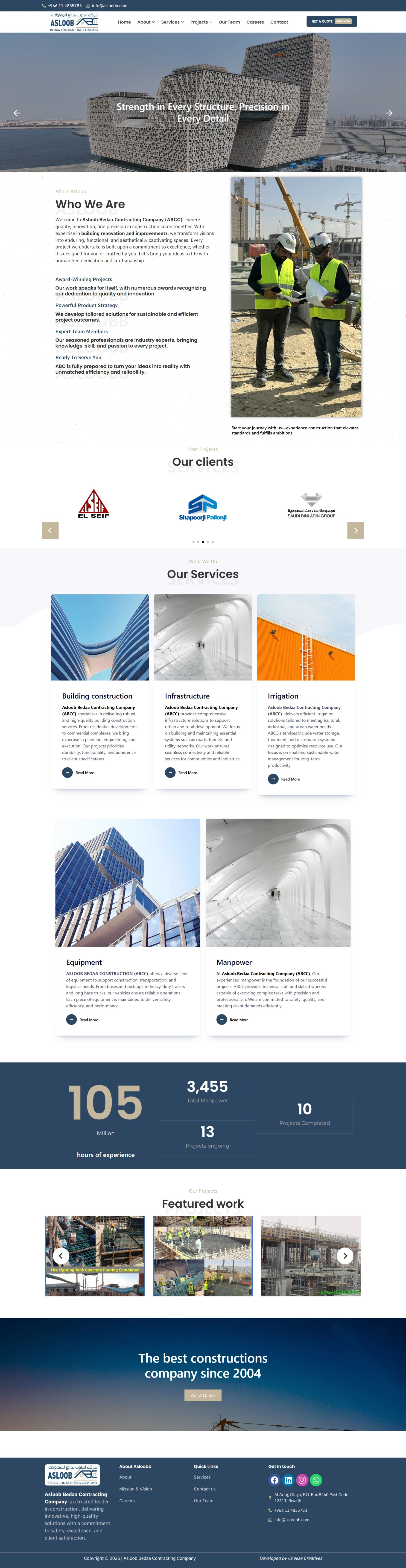 Asloob Beda Contracting Company construction contracter real estate uae webdesign website
