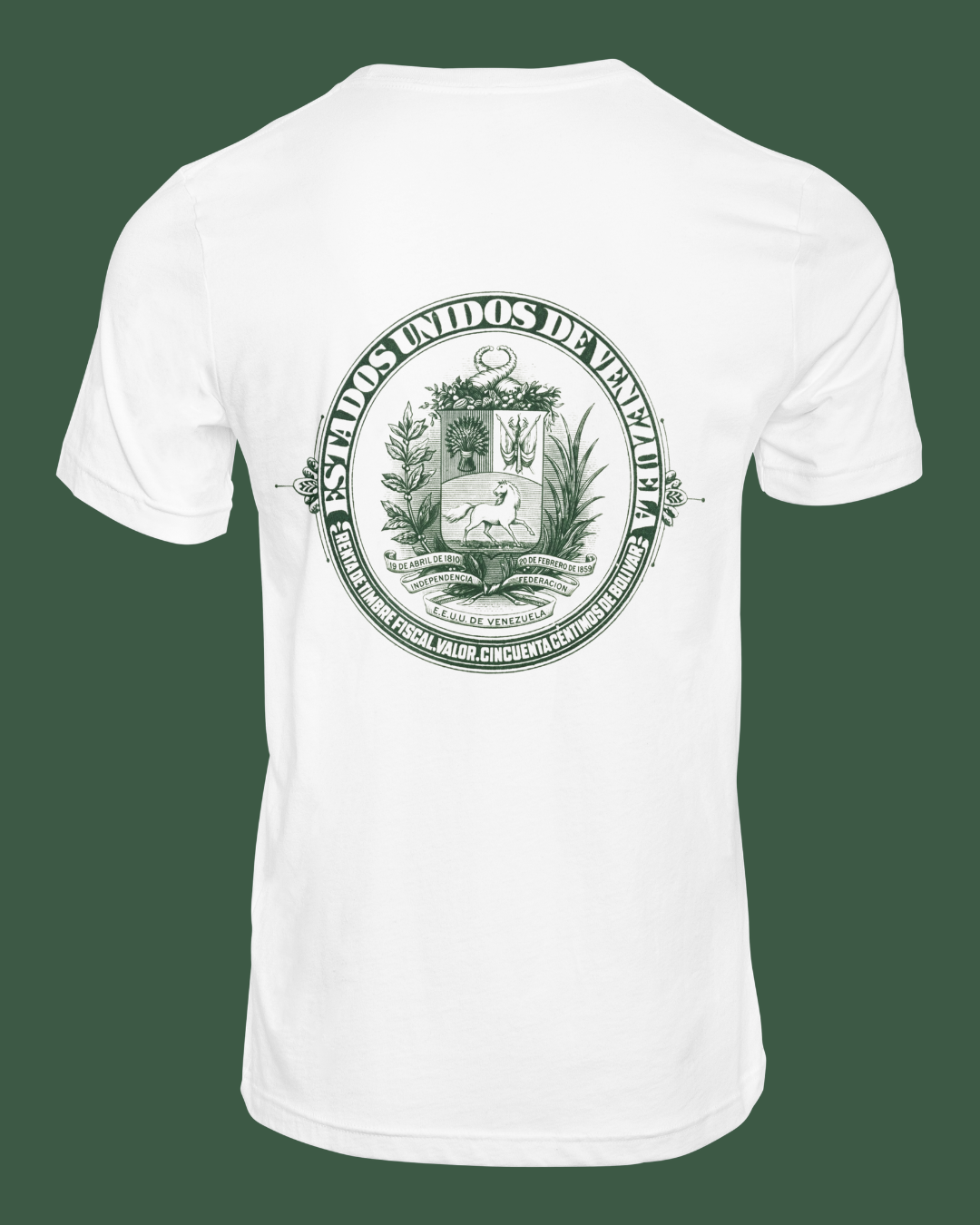 Reconstrucción sello vzla 1950 para camiseta