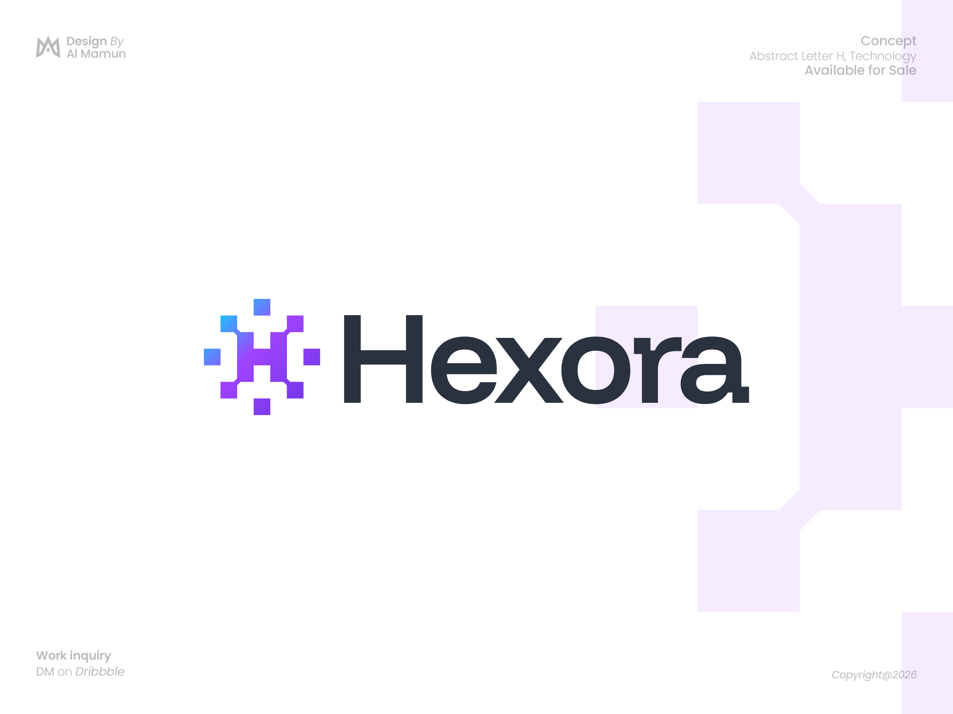 Hexora Logo Design | Modern H Letter Tech Chip Brand Identity abstract h logo ai company logo brand identity design chip logo design corporate logo design creative logo inspiration dribbble logo design futuristic logo geometric logo h letter logo hexora logo minimal logo modern logo design software logo design startup branding tech logo design