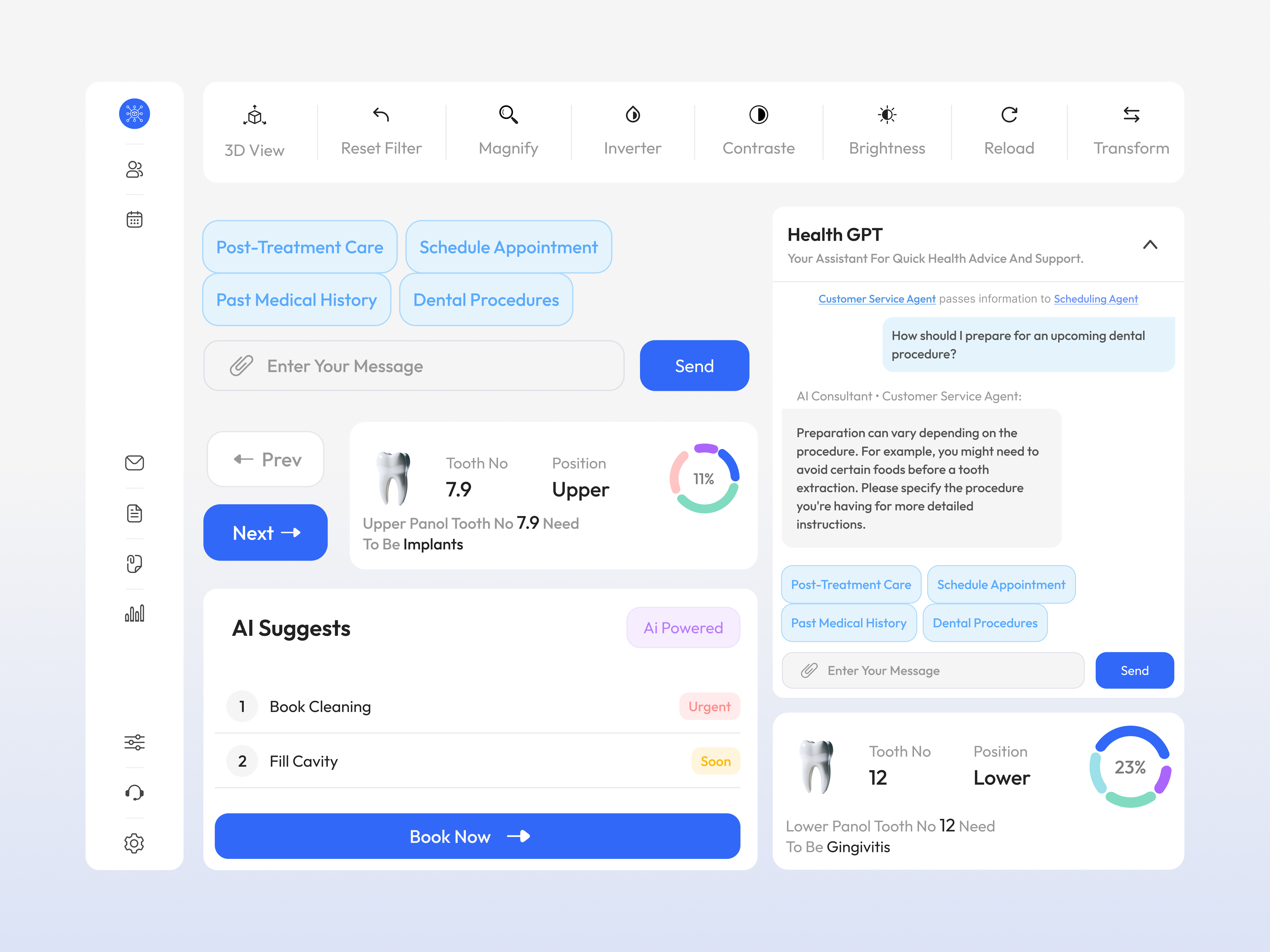 AI Dental Dashboard - Component Design ai dental dashboard component design component library dashboard components dental ai dental care dental dashboard dentist dashboard interface product service startup ui ux web