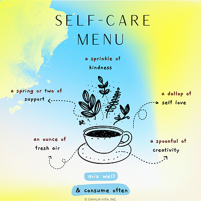 "Menu" for self-care branding design digital digitalart graphic design illustration vector