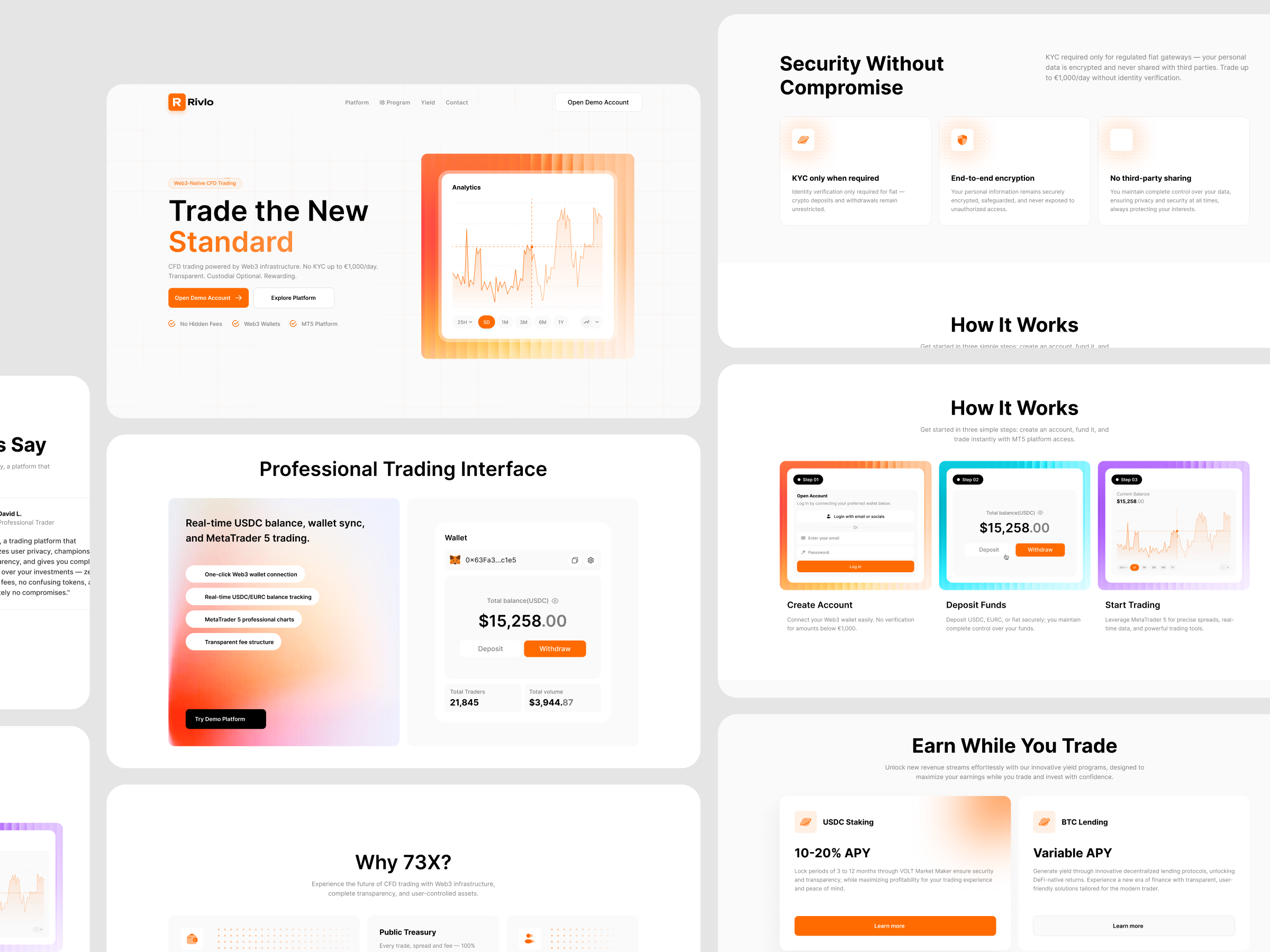 Trading Landing Page Design analytics design digital assets finance finance landing page financial financial platform financial services fintech landing page minimal design modern trade trading trading market ui ux web3 webdesign website