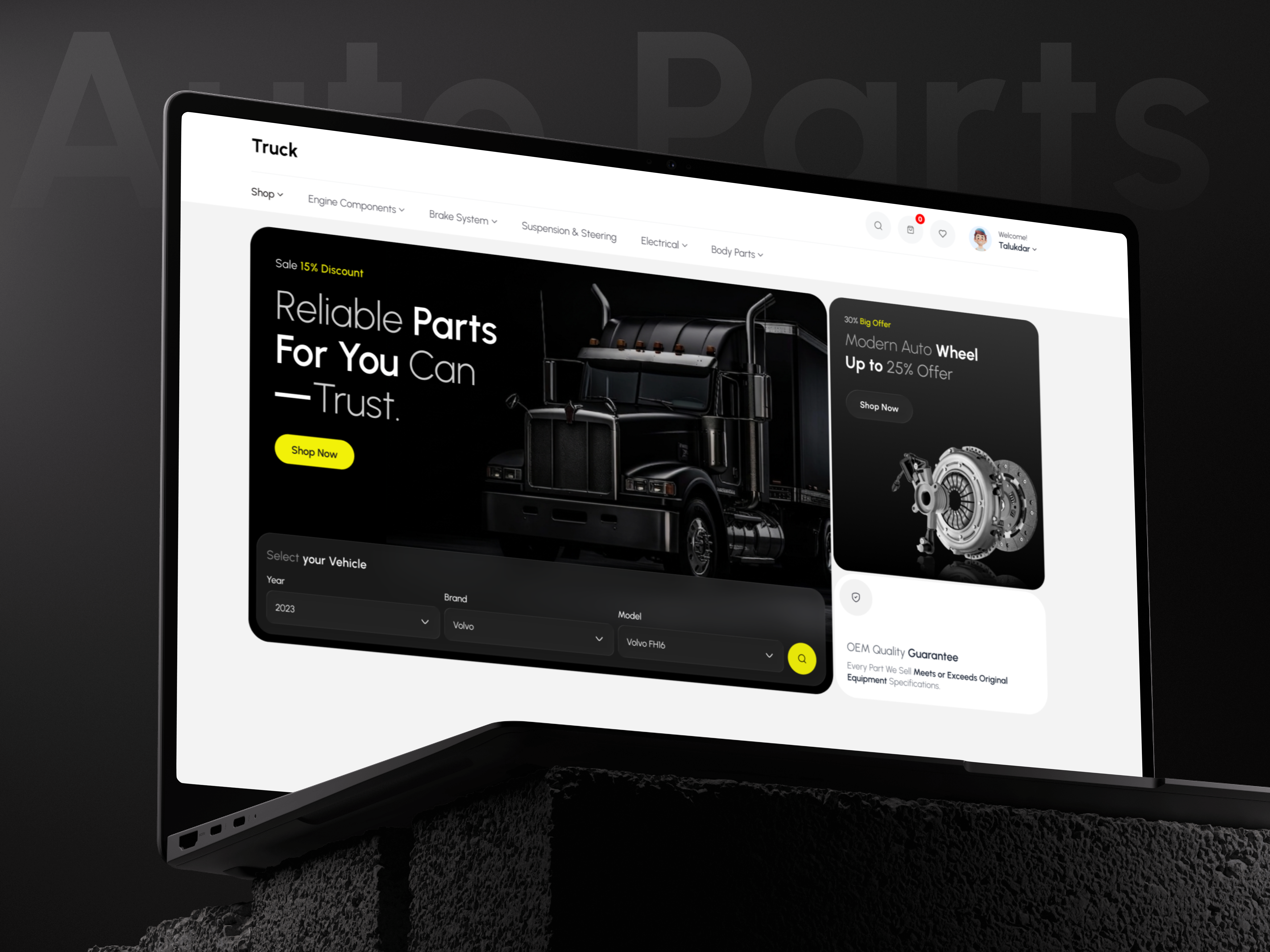 Auto Parts Shop Website UI UX Design auto parts auto parts website automobile parts automotive shop car parts car shop ecommerce website landing page modern online store parts store themetags truck auto parts ui ux