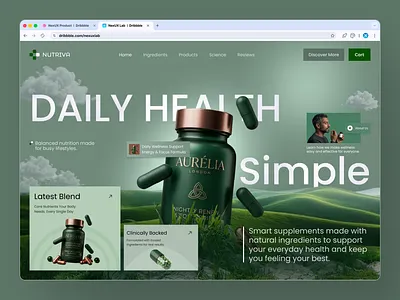 Probiotic Supplement Website company design interface pharma probiotic product service startup supplement ui ux web website